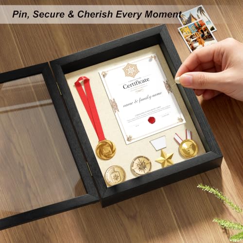 Love-KANKEI Deep Shadow Box Frame 8x10,Solid Wood Beaded Edge Frame,Black - color: Black, size: 8x10