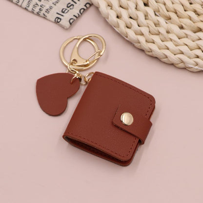ARFUKA PU Leather Mini Photo Keychain Easy-Open Pocket Album Keyring & Bag Charm Holds 2 Photos