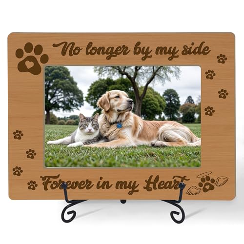 Pet Memorial Frame In Loving Memory, Dog Photo Frame Memorial Gifts For Loss Of Dog Cat Lover Gifts (4x6 Horizontal) -S19 - style: Pet Frame-19