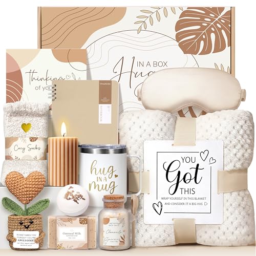 Get Well Soon Gifts Baskets for Women, Self Care Package After Surgery | Thinking of You Sympathy Gifts, Feel Better Encouragement Gift for Woman Sick Friends Mom w/Blanket