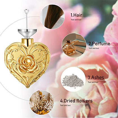 SOULMEET Cremation Jewelry for Ashes, Sterling Silver Urn Necklace for Ashes Women Men, Cherish Memories Cremation Jewelry to Keep Someone Near to You - color: N1-Gold rose