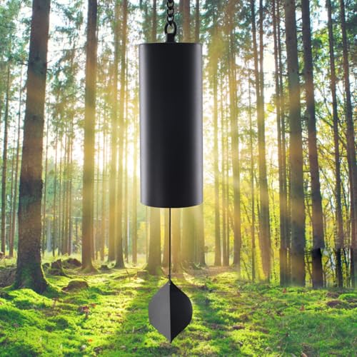 Wind Chimes for Outside Deep Tone, Deep Resonance Serenity Bell | Wind Chimes,Metal Windbell, Weather Resistant Modern Wind Chimes for Patio Garden Porch, Black - size: Black