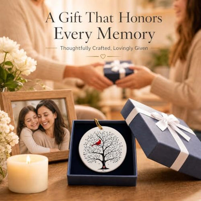 Mom Memorial Ornament, Cardinal Memorial Gift for Loss of Mother, First Christmas Without Mom Ornament, in Loving Memory Keepsake for Daughter Son, Sympathy Remembrance Gift for Family