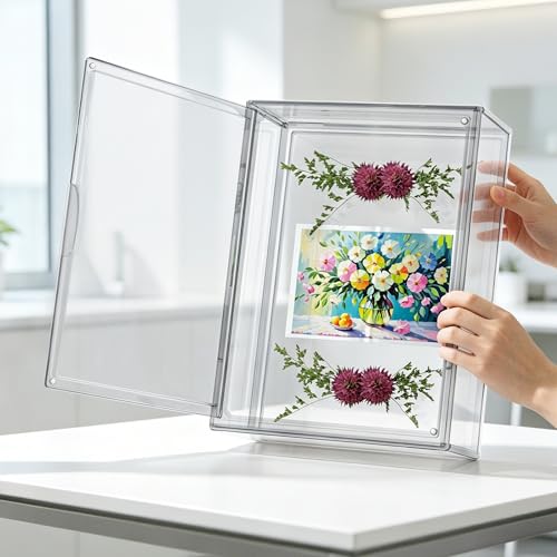 BOHOIDEE 10 x 14 Shadow Box Frame Display Case with Magnetic Door, Clear Acrylic Shadow Memory Box Frame for Flower Baby Pet Wedding Photo(1, Medium-Clear) - size: Medium-Clear