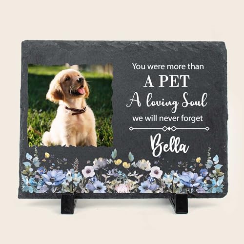 Custom Dog Memorial Stone for Loss Pet, Garden Rocks - color: Memorial 1