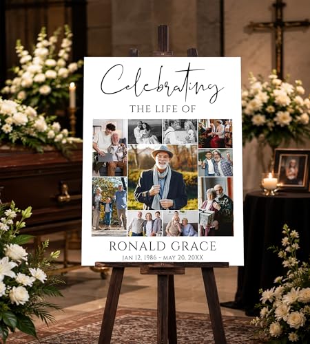 Celebration life Sign, Custom Memorial Sign, In Loving Memory Sign, Funeral Welcome Sign, Celebration of Life Welcome Sign, Celebration Life Poster -7 - color: Backgrund#7