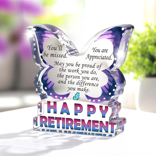 Retirement Gifts for Women 2026, Retired Gifts for Friends Boss Nurse Teachers Retirees Colleagues, Farewell Gift Going Away Gift for Coworkers, Happy Retirement Decorative Signs Plaques - style: Happy Retirement