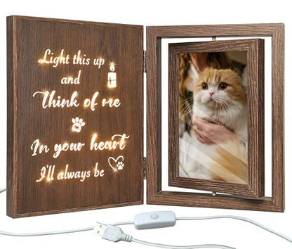 EYITUPC Lighted Pet Memorial Frame: Dog or Cat Loss, In Your Heart Always - color: In Your Heart