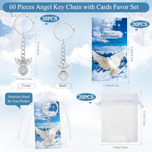 Ecally 20 Sets Funeral Favors for Guest Celebration of Life Keychains Memorial Service Sympathy Gifts for Family Church Decoration (Classic Style) - style: Classic