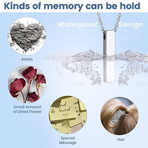 GOLDCHIC JEWELRY Urn Necklaces for Ashes, Stainless Steel Pet/Cross/Birthstone/Tree of Life Personalized Keepsake Memorial Jewelry for Women - color: Cube - 316L Stainless Steel, style: No Engraving