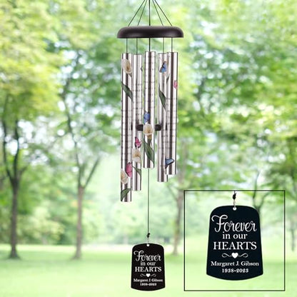 Let's Make Memories Personalized Memorial Sonnet Wind Chime - 38" H - Sympathy - Condolences - style: Forever in Our Hearts