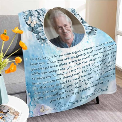 Custom Memorial Blanket with Photo - Sympathy Gift for Loss of Loved One - color: Style 5