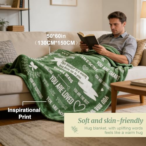 Get Well Soon Gift Baskets for Women, Thinking of You Set | 8pcs Cancer Care Gifts for Family Friends Sister, Practical Care Package With Small Pillow, Hug Blanket, Canvas Bag and More