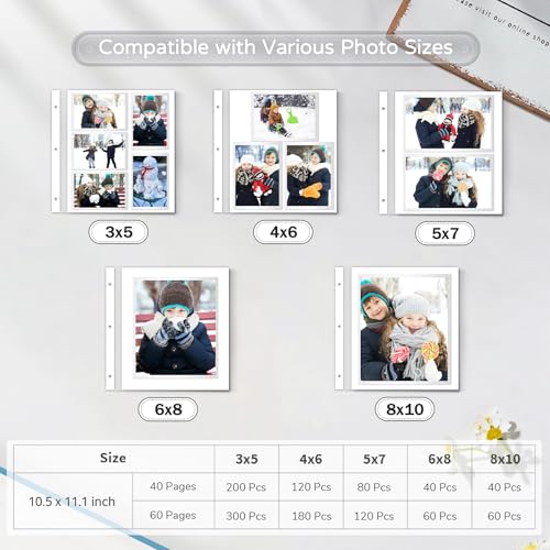 Popotop Large Photo Album Self Adhesive 4x6 5x7 8x10 Scrapbook Album DIY Picture Book,Gifts for Mom,Family Baby and Wedding,with Metal Pen and Plastic Board - color: Grey, size: 11.5"x10.6"60pages