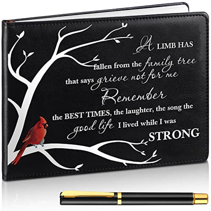 Yingzhao Funeral Guest Book for Memorial Service in Loving Memory Guest Book with Pen 144 Pages Cardinal Celebration of Life Party Supplies Funeral Sign in Books for Guests - style: A Limb