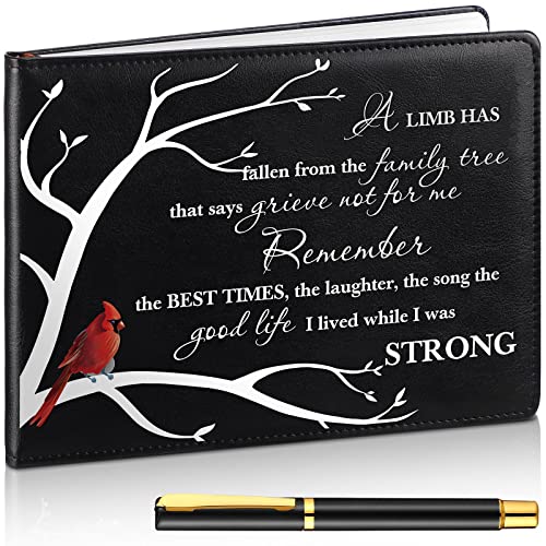 Yingzhao Funeral Guest Book for Memorial Service in Loving Memory Guest Book with Pen 144 Pages Cardinal Celebration of Life Party Supplies Funeral Sign in Books for Guests - style: A Limb