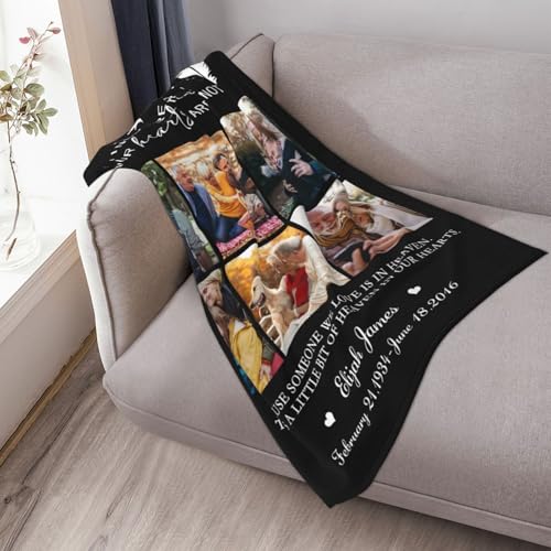 Personalized Memorial Blanket, Photo Blankets Using My Own Photos Sympathy Gifts for Loss of Mother Father Husband Grandma Son - color: Memorial Blanket 26