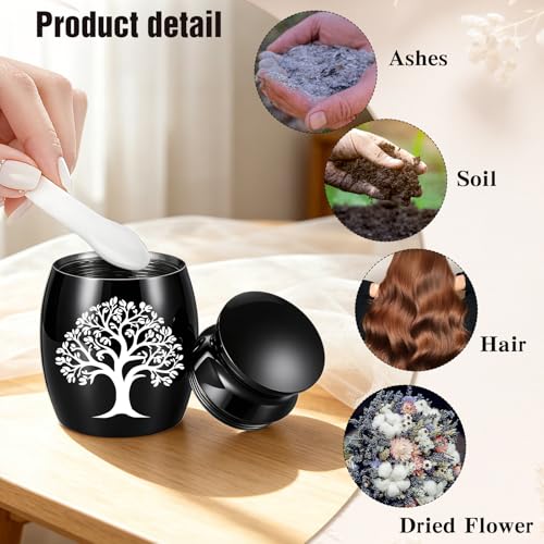 Customize Wooden Small Urn for Human Ashes Keepsake Memorial Box - style: Black-Cusotmize