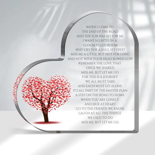 Remembrance Gifts, Sympathy Gifts, Funeral in Memory of Loved One, Heart Shaped Acrylic Decor Sign, Grieving Gift with Sympathy Condolence, Bereavement Condolence Gifts - style: 013