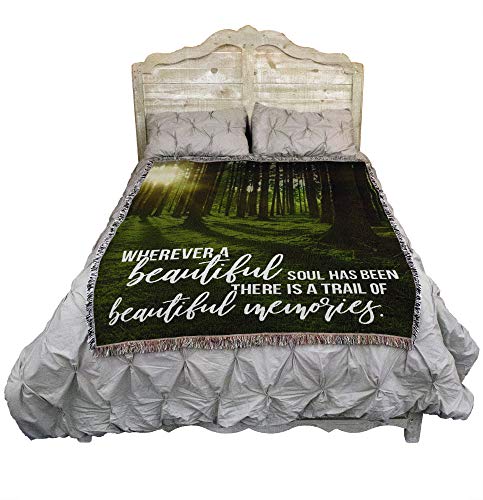 Pure Country Weavers Wherever A Beautiful Soul Has Been There is A Trail of Beautiful Memories Blanket - Sympathy Bereavement Gift Tapestry Throw Woven from Cotton - Made in the USA (72x54) - color: Beautiful Soul, size: 72" x 54"