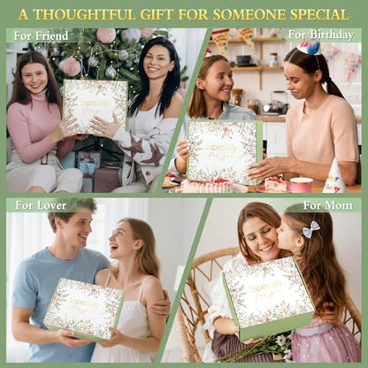 Birthday Gifts for Women, Happy Birthday Gifts for Mom Self Care Package Get Well Soon Gift Baskets, Thinking of You Spa Gift Basket with Knit Blanket Tumbler, Unique Gift Set for Mom, Wife, Friends - color: Khaki