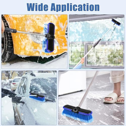 Car Wash Brush Head with Soft Bristle 10 Inch, Car Cleaning Brush with Protective Bumper for Cleaning Auto Cars Trucks RV Boat Deck Solar Panel