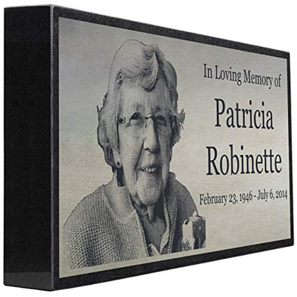 PlaqueMaker Stainless Steel and Granite Memorial Headstone - Markers for Lost Family Members, Infants, Loved Ones, Friends, Dogs, Cats, and Other Family Pets. (24 x 12 x 4) - size: 24 x 12 x 4"