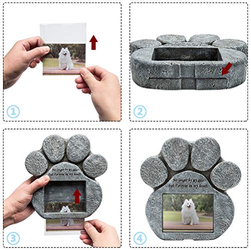 EXPAWLORER Dog Memorial Gifts for Loss of Dog | Pet Memorial Stone Gifts Picture Frame, Headstone Grave Markers with Sympathy Poem Remembrance Tombstone Keepsake