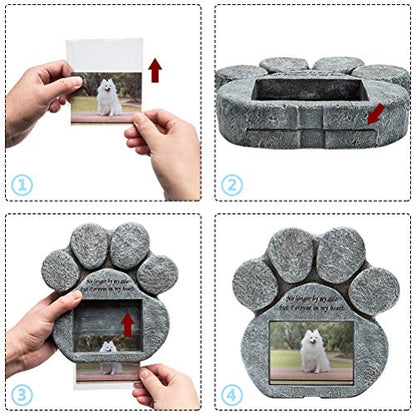 EXPAWLORER Dog Memorial Gifts for Loss of Dog | Pet Memorial Stone Gifts Picture Frame, Headstone Grave Markers with Sympathy Poem Remembrance Tombstone Keepsake