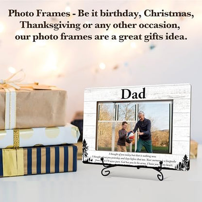 Gihyan Dad Memorial Picture Frame, In Memory of Dad Photo Frame, Sympathy Gifts For Loss of Dad, Bereavement Gifts for Loss of Father, Home Office Wooden Frame With Stand-57