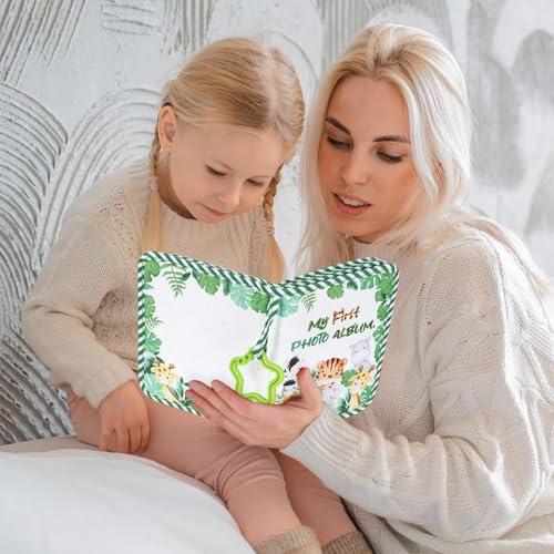 Baby's My First Family Album Soft Photo Cloth Book Jungle Animal My First Book of Photos Baby Memory Album Gift Holds 4x6 Pictures for Babies Newborn Toddler & Kids Baby Shower - style: Jungle Animal