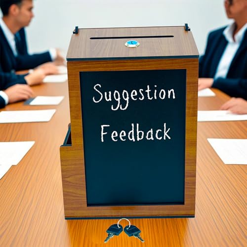 SHUMEI Wooden Suggestion Box with Lock, Donation and Tip Box for Events