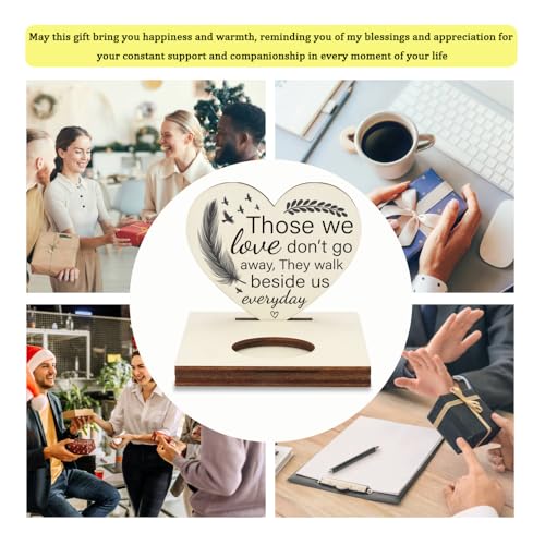 Memorial Tealight Candle Holder with “Those We Love Don’t Go Away” Verse, Heart-Shaped Remembrance Plaque, Sympathy Bereavement Gift, LMM6 - color: Those We Love Don’t Go Away