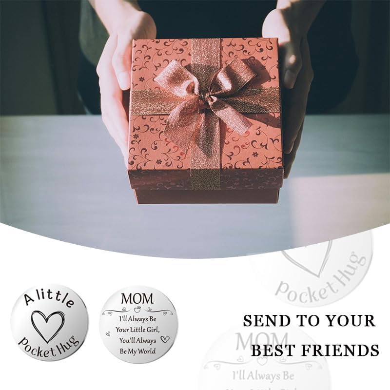 Pocket Hug Token for Women Men Him Birthday Inspirational Gifts for Daughter Friend Long Distance Gifts for Wife Mom - color: Girl to Mom