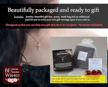 Be Wished Loss of a Mother Sympathy Gifts, Handmade Necklace with Meaningful Message, Ready to Give Jewelry - style: Cross Necklace