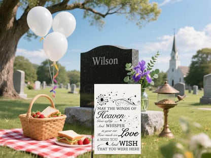 Missing You in Heaven Garden Flags No Stick The Flag of The Wind Conveying Nostalgic Messages Loving Memory Linen Garden Flag Gifts for Loss of Loved One Lawn Yard Flag 12x18 in Double Sided