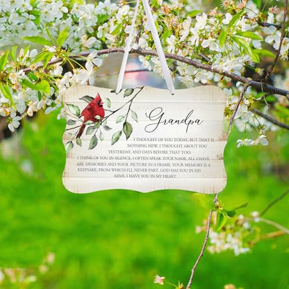 LifeSong Milestones Memorial Wall Hanging Signs Bereavement Keepsake Condolence Funeral Gift For Loss of Loved One 8x12 (Grandpa I Thought Of You (White)) - color: Grandpa I Thought Of You (White)