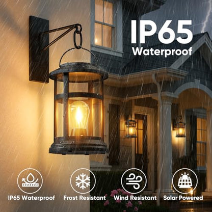 Solar Lanterns Outdoor Waterproof: 6 Pack Hanging Solar Lights for Porch - size: 6 Pack