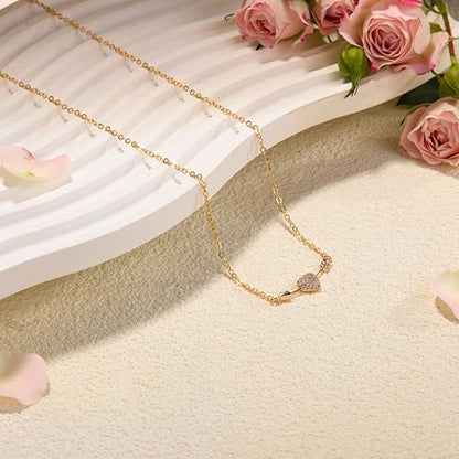 RZKING Golden Necklace for Women, Gifts for Best Friend Sister Mom Daughter - style: Arrow&Heart