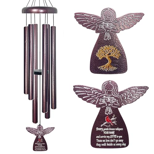 Wind Chimes for Loss of Loved One - 32" Windchimes Memorial Gifts with Angel Wind Catcher, Cardinal Wind Chime for Outside, Sympathy Gifts for Garden Porch Decor - size: G-Memorial Gift