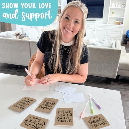 Hadley Designs Sympathy Cards with Envelopes - 54 Bereavement Cards for Loss of Loved One, I'm Sorry for Your Loss Card Bulk, Blank Condolence Card With Envelopes, Thinking of You Heartfelt Sympathies - style: Kraft Black 54 pcs