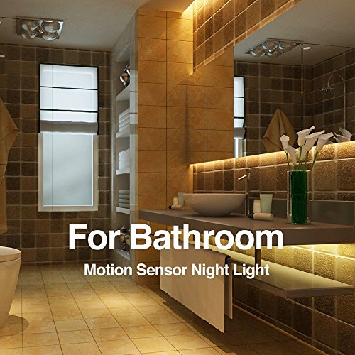 Vansky Motion Activated Bed Light, Flexible LED Strip Motion Sensor Night Light Bedside Lamp Illumination with Automatic Shut Off Timer (Warm Soft Glow) - size: Single Light Strip(5FT x 1)