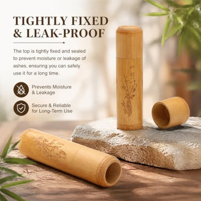 Small Bamboo Scattering Urn Tube, Ashes Biodegradable Scattering Cremation ECO Biodegradable Friendly Mini Spreading Cremation for Human Ashes Pet Dog Cat Ashes