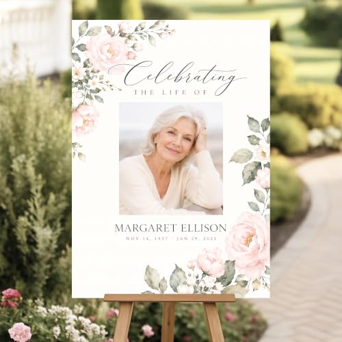 Personalized Funeral Celebration Of Life Welcome Sign #3 - color: Style 3