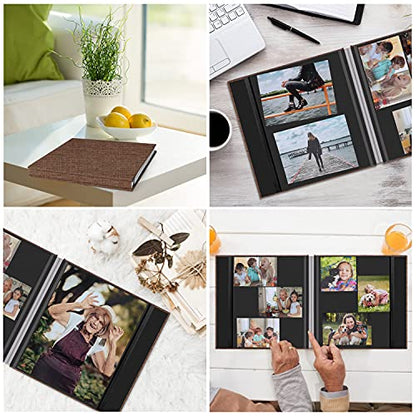 Zesthouse Photo Album Self Adhesive Pages, 60 Pages Magnetic Scrapbook Albums with Sticky Page, Photos Album Holds 8x10 & 5X7 & 4x6 & 6x8 & 3x5, Large Picture Book Ideal Gift for Family Wedding Baby - color: Coffee, size: 11"x10.6"/Black 60 Pages