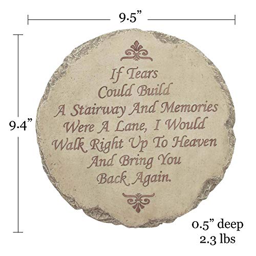 Spoontiques - Garden Décor - If Tears Could Build A Stairway Memorial Stepping Stone - Decorative Stone for Garden