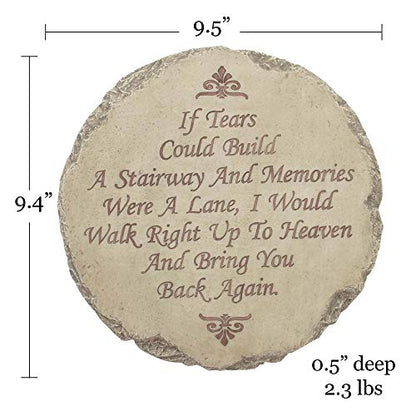 Spoontiques - Garden Décor - If Tears Could Build A Stairway Memorial Stepping Stone - Decorative Stone for Garden