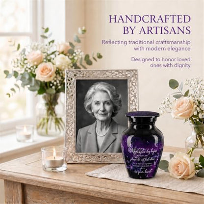 Emvency Urn for Ashes, Mini Metal, Keepsake Sharing Urns, Purple - color: Purple Butterfly