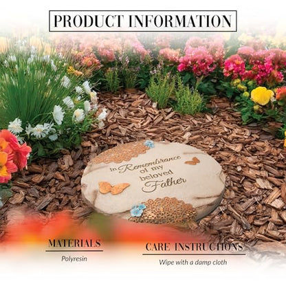 Pavilion Gift Company 19060 Light Your Way Memorial Garden Stone, 10-Inch, Beloved Father