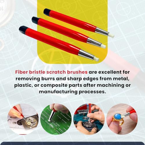 Fiberglass Scratch Brush Pens 3 Pack for Jewelry, Watch & Coin Cleaning